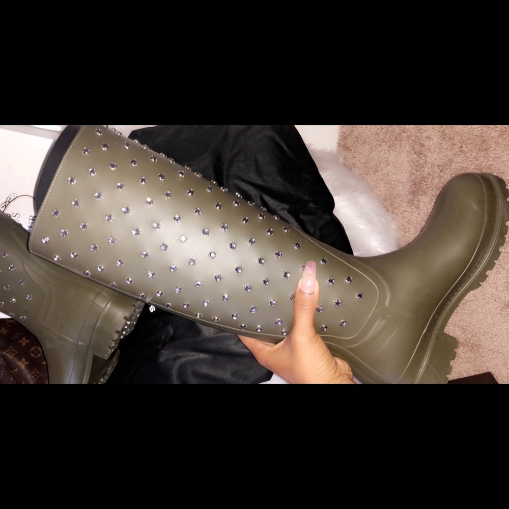 Saint Laurent Swarovski Rain Boots